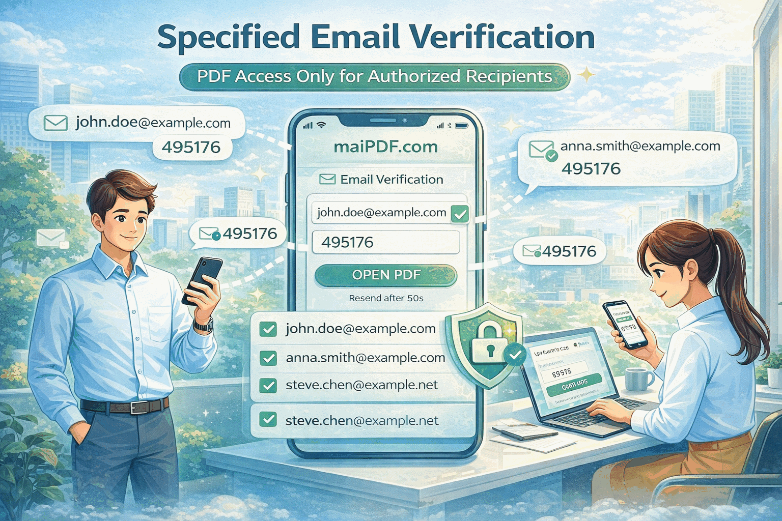 Email verification gate for PDF access